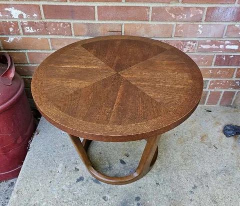 Lane End Table Solid Walnut Round Rythym Collection By Adrian Pearsall Cover