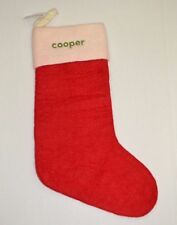 West Elm Felted Wool Christmas Stocking Red COOPER