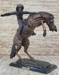 Genuine Bronze Wooly Chaps By American Artist Frederick Remington Sculpture Deal - Picture 1 of 10