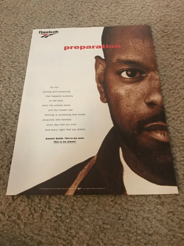 Zapatos de baloncesto vintage 1996 Reebok Emmitt Smith póster anuncio impreso Dallas Cowboys Foto 1 de 1