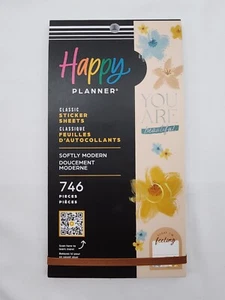 Happy Planner Softly Modern Floral Classic Value Pack Sticker Book 746 Stickers - Picture 1 of 3