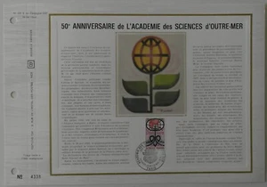 Feuillet CEF 1er jour 237 Soie 1973 Académie des Sciences d'Outre Mer - Picture 1 of 1