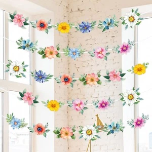 Saypacck 32.8ft Colorful Paper Wildflowers Garlands Paper Cutouts Flower Hang... - Picture 1 of 6