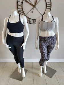 Serra Damen 2er Pack weiche Capri Leggings einfarbig schwarz & grau Animal Print Gr. XL - Bild 1 von 10