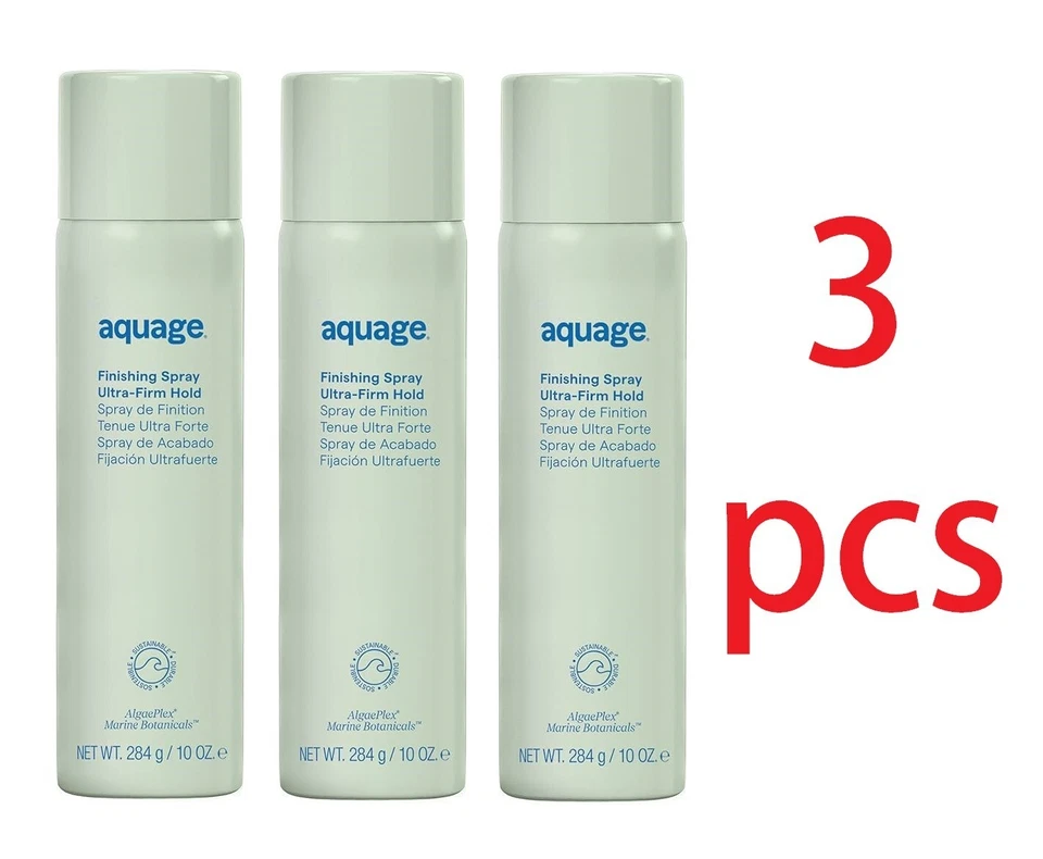 3 PACK! AQUAGE FINISHING SPRAY ULTRA-FIRM HOLD 10 OZ HAIRSPRAY LOT - STRONGER - Image 1 of 1