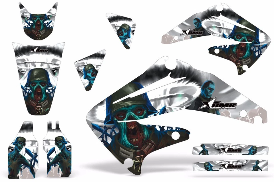 Dirt Bike Graphics Kit Decal Sticker Wrap For Honda CRF450R 2002-2004 ZOMBIE WHT - Изображение 1 из 1