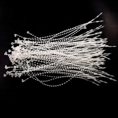 1000 Pcs 5" Clear Plastic Adjustable Beaded Tie Lock Pin Loop Snap Tag Fasteners - Image 1 of 4
