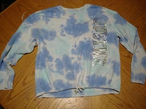 Justice Active tie at bottom blue tie-dye sweatshirt top girl's 18/20 - Picture 1 of 5