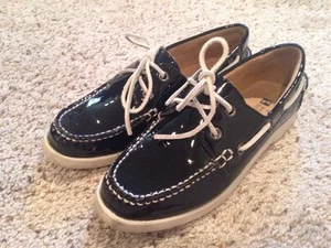 White Mountain Headsail Loafer Boat Deck Shoe Black Patent Leather Womens 7 Med - Picture 1 of 10