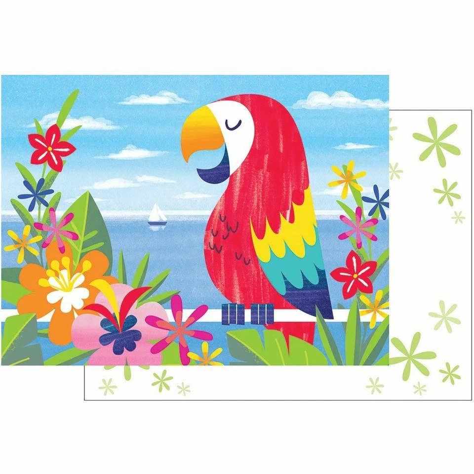 Lush Luau Parrot Flora 8 Ct Invitation Postcards - Image 1 of 1