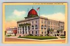 Little Rock AR- Arkansas, hôtel de ville et service d'incendie, carte postale vintage c1956
