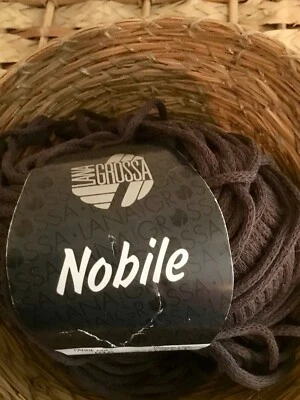 Lana Grossa NOBILE -DK wt - Cotton/Nylon blend yarn color 16 Chocolate Brown - Image 1 of 3