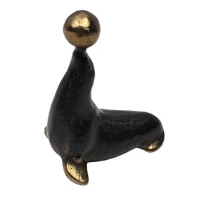 FIGURA DE SELLO DE BRONCE FIRMADA SCOTT NELLES PISAPAPELES ESCULTURA RARA - Imagen 1 de 6