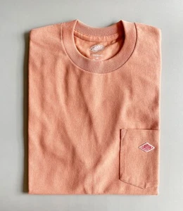 DANTON MEN'S PLAIN SHORT SLEEVE POCKET T-SHIRT DT-C0198 BEIGE PINK SIZE XL - Picture 1 of 4