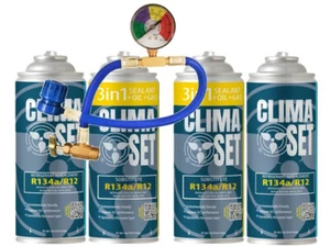 Clima Set R134a AC 3in1 Doctor Ricarica Refrigerante Perdite Stop Auto Clima - Foto 1 di 4