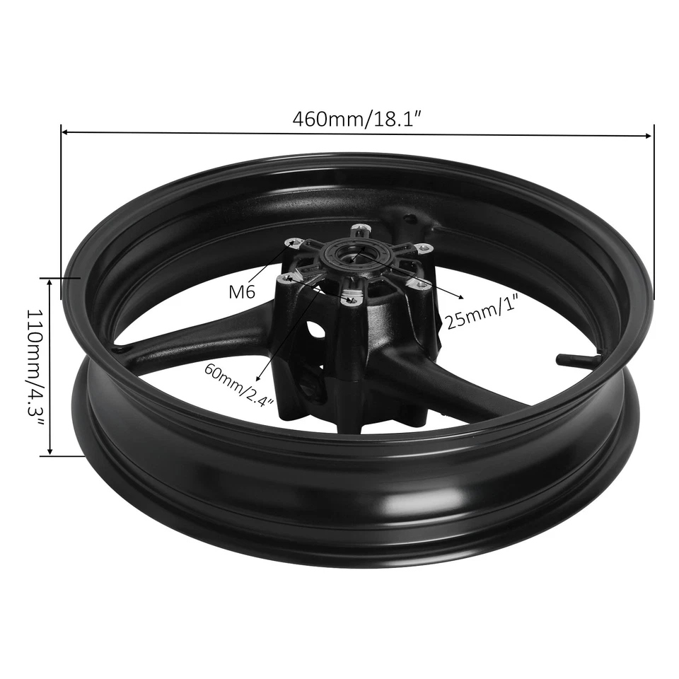 Передний обод колеса для Suzuki GSXR 600 RR 750R 2008 2009 2010 GSXR1000 09-16 - Изображение 1 из 4