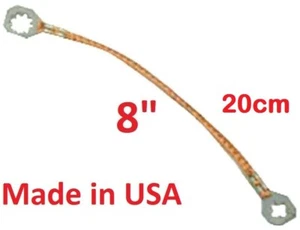 New Universal 8" (20cm) Copper Engine Ground/Bonding Strap Braided Wire USA MADE - Picture 1 of 2