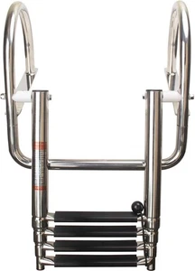 Boat Stainless Steel 4 Step Telescoping Folding Ladder Yacht Dock Marine - Picture 1 of 8