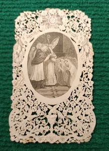 Carte Religieuse en dentelle - Esprit-Saint, Dieu de Lumière - 1863 - Imagen 1 de 2
