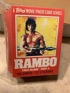 Película Rambo First Blood II 1985 66 cartas + 22 pegatinas estado casi nuevo SKU#36952 - Imagen 1 de 1