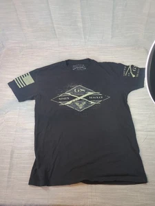 Grunt Style Men’s Size Medium Short Sleeve Round Neck Cotton T-Shirt Black - Picture 1 of 6