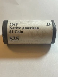 2015-D U.S. Mint Sacagawea Dollar Roll Of 25 Coins, T/T Mowhawk Iron Workers - Picture 1 of 9