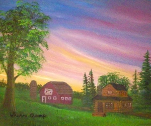 Original Ölgemälde auf Leinwand - Artist Direct - Northern Sunset 8"x10" - Bild 1 von 1