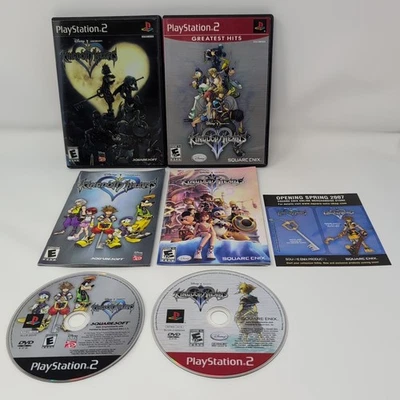 Lot 2 Kingdom Hearts KH1, KH2 – PS2 CIB w/ Manual, Insert, Reg Cards Minty Discs - Image 1 of 4