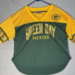 Maillot maille Green Bay Packers femme taille L NFL sport équipe vêtements ourlet haut bas - Photo 1/15