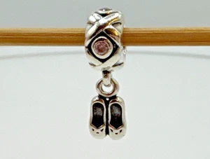 Pandora Momentos Bailarina de Ballet Zapatillas Rosa Circonita cúbica Plata Esterlina Cuelga Dije - Imagen 1 de 5