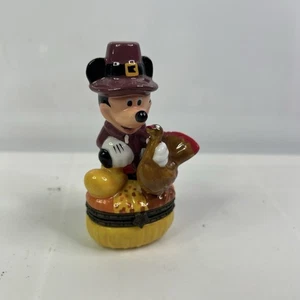 VTG Disney's Mickey "November" Porcelain Hinged Box w/BOX 4" Thanksgiving NICE! - Picture 1 of 5