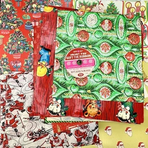 Vintage Lot of 1960's-1980's Christmas Gift Wrap Paper Lot of 27 Loose Sheets - Picture 1 of 15