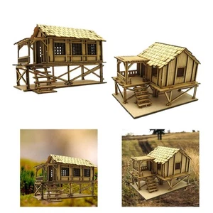 2 Piece 3D Wooden Puzzle 1/72 Wooden Cabin for Architecture Model Sand - Picture 1 of 7