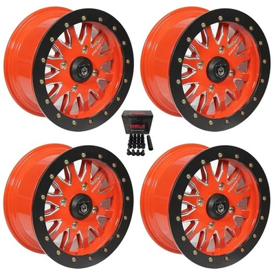 Pro Armor Halo Beadlock 15" Wheels CanAm Red Can-Am Renegade Outlander (4) - Imagem 1 de 3