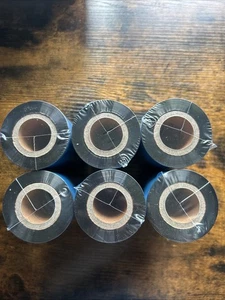 Techbarco Black Thermal Transfer Ribbon Enhanced Wax • 6 Rolls • 433” x 502’ NEW - Afbeelding 1 van 5