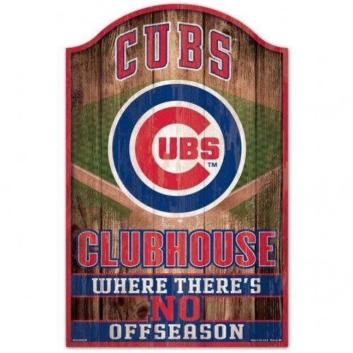 Chicago Cubs Sign 11x17 Wood Fan Cave Design - Image 1 of 1