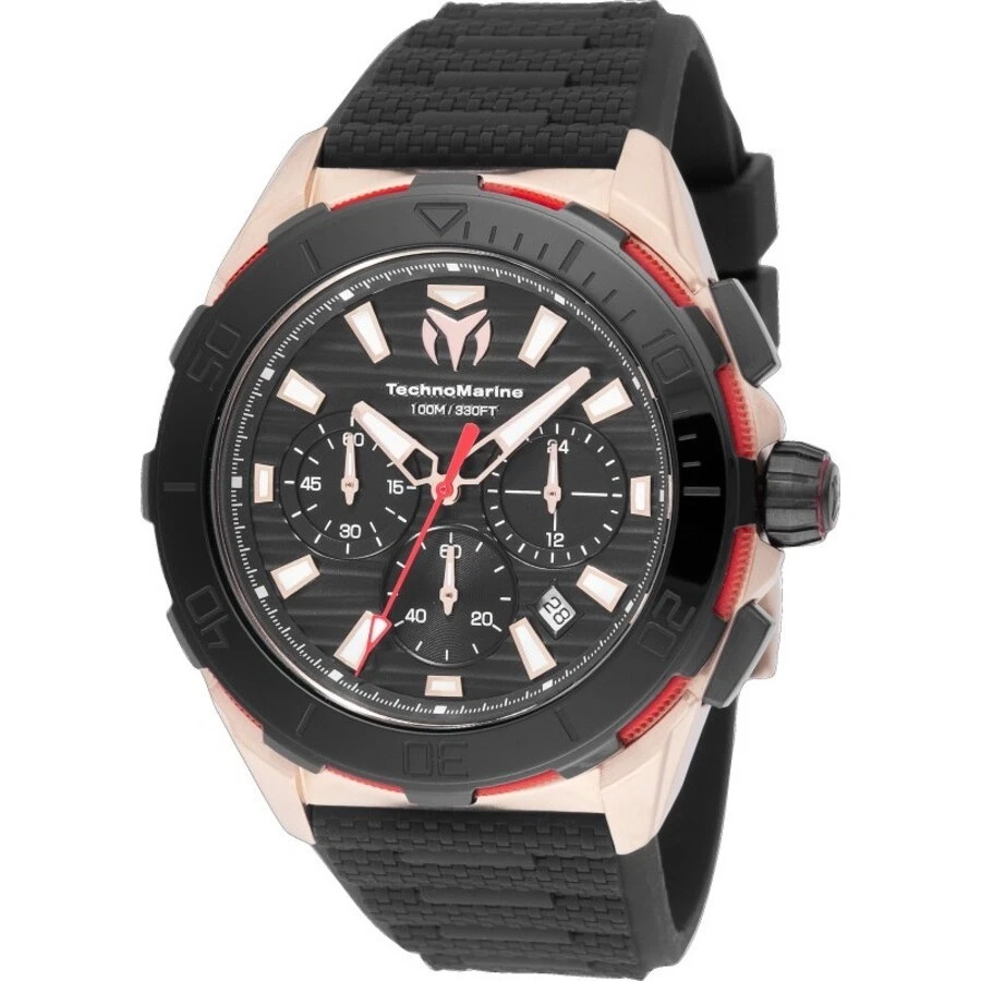 TechnoMarine Seven Seas Chronograph GMT Quartz Black Dial Men's Watch TM-725027 - Image 1 of 1