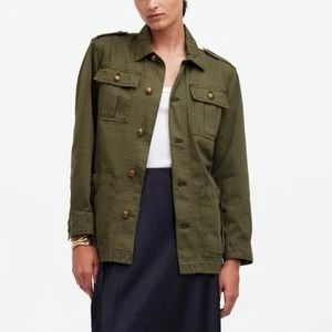 Madewell Chino Safari Jacke mit Gürtel Faded Ivy Olivgrün Größe XL Neu mit Etikett - Bild 1 von 11