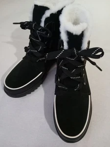 Botas de invierno SOREL Tivoli para mujer 7,5 impermeables negras gamuza aisladas con cordones  - Imagen 1 de 7