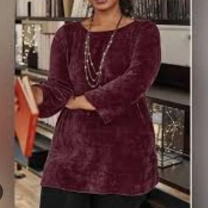 J. Jill Wearever Collection Boat-Neck Chenille Burgundy Tunic 2X - Picture 1 of 13