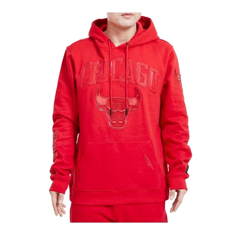 Pro Standard Chicago Bulls NBA Classic Mens Triple Red Long Sleeve Hoodie Cover
