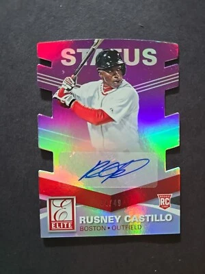 2015 Panini Elite Status Die Cut Rusney Castillo Auto 34/49 Boston Red Sox  - Image 1 of 4