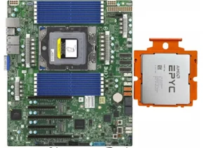 Supermicro H13SSL-N+AMD EPYC 9R14 +2x64g DDR5 4800=128G+2Ucooler sp5 combination - Afbeelding 1 van 5