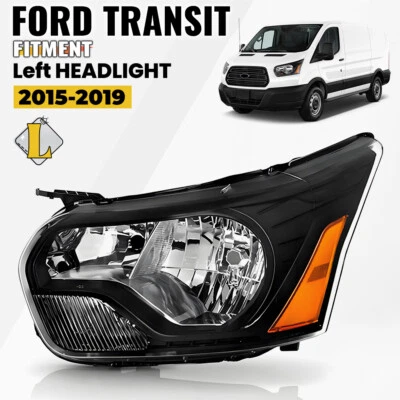 For 2015-2019 Ford Transit 150 250 350 Halogen Black Headlight Left Driver Side - Image 1 of 2