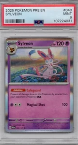 PSA 9 MINT🔥 POKEMON PRE EN PRISMATIC EVOLUTIONS SYLVEON #040 - Picture 1 of 3