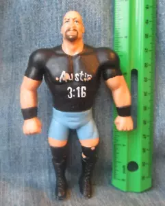 STEVE AUSTIN WWF BEND-EMS ACTION FIGURE Just Toys 1990's WWE Wrestling THK10 - Picture 1 of 2