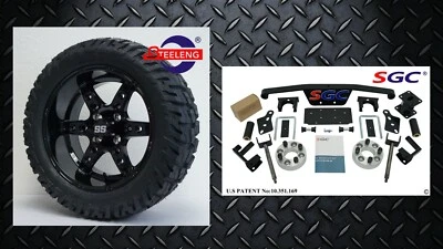 Club Car DS Golf Cart 4" Spindle Extension Lift Kit +14" Wheels and 22" AT Tires Foto 1 de 4