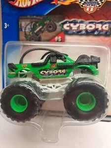 Hot Wheels Monster Jam Monster Truck CYBORG #6 Green & Black Diecast 1/64 Rare - Picture 1 of 11