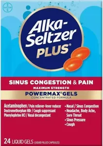 Maximum Strength Powermax Sinus Congestion and Pain Liquid Gels - Nasal Deconges - Picture 1 of 2