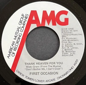 First Occasion Thank Heaven For You / Take A Step Rare AMG Modern Soul 45 - Picture 1 of 3